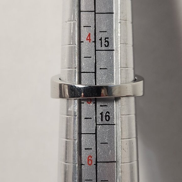 VTG 18K 925 Natural Square Princess Cut Swiss Blue Clean Thick Band Ring Sz 5 - Picture 10 of 16